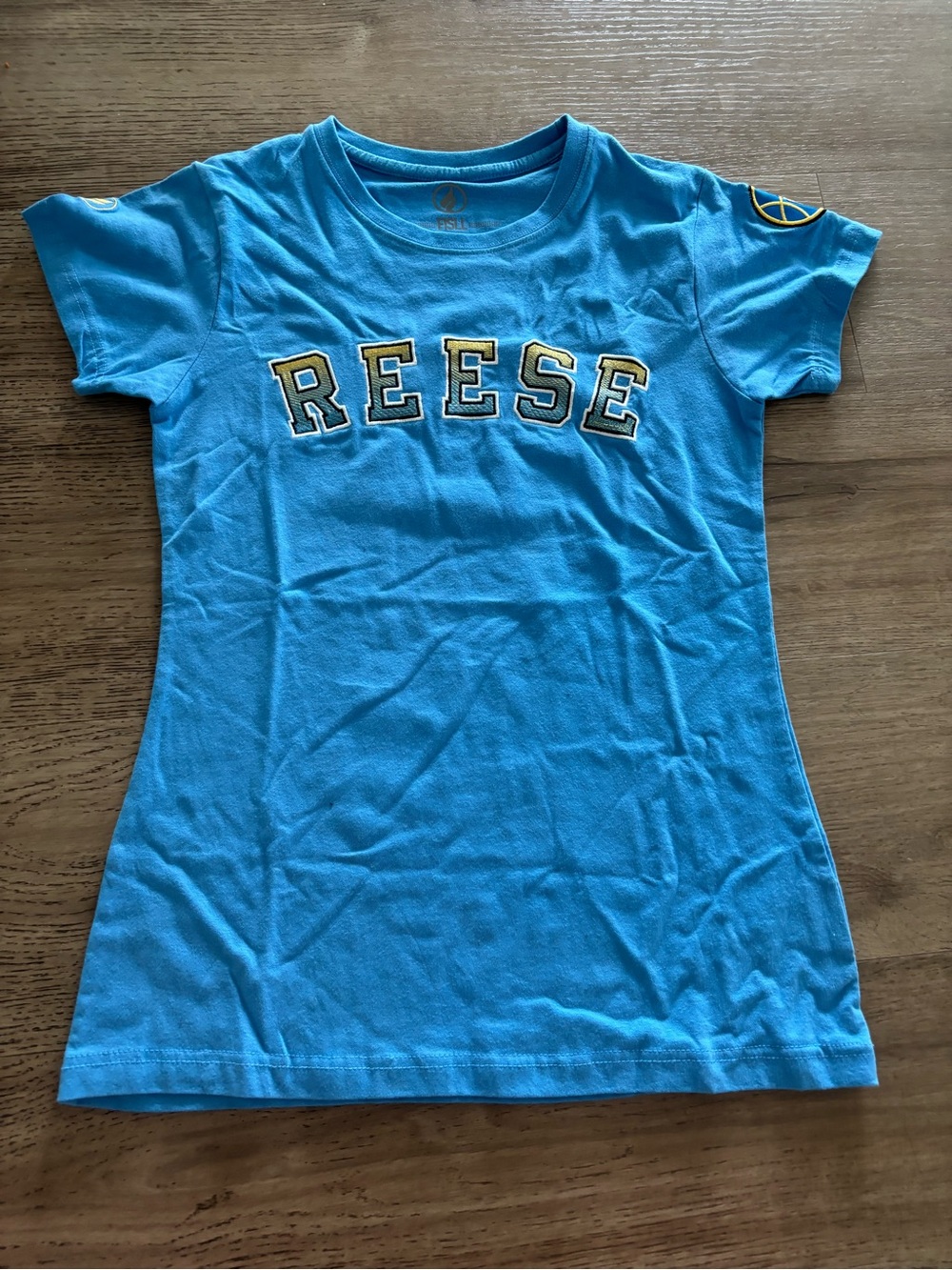 FISLL WNBA Angel Reese Chicago Sky #5 Blue T-Shirt Unisex Sz S
